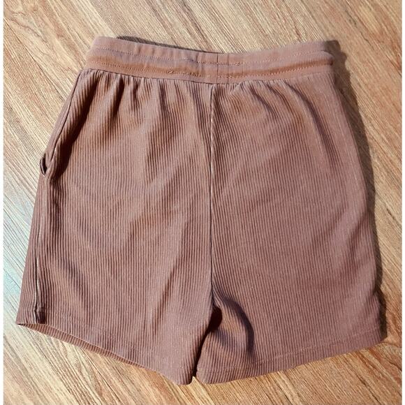 Women’s Pop Surf x Maui Nix Shorts S – Brown Cotton Blend – Coastal Loungewear - Picture 2 of 7